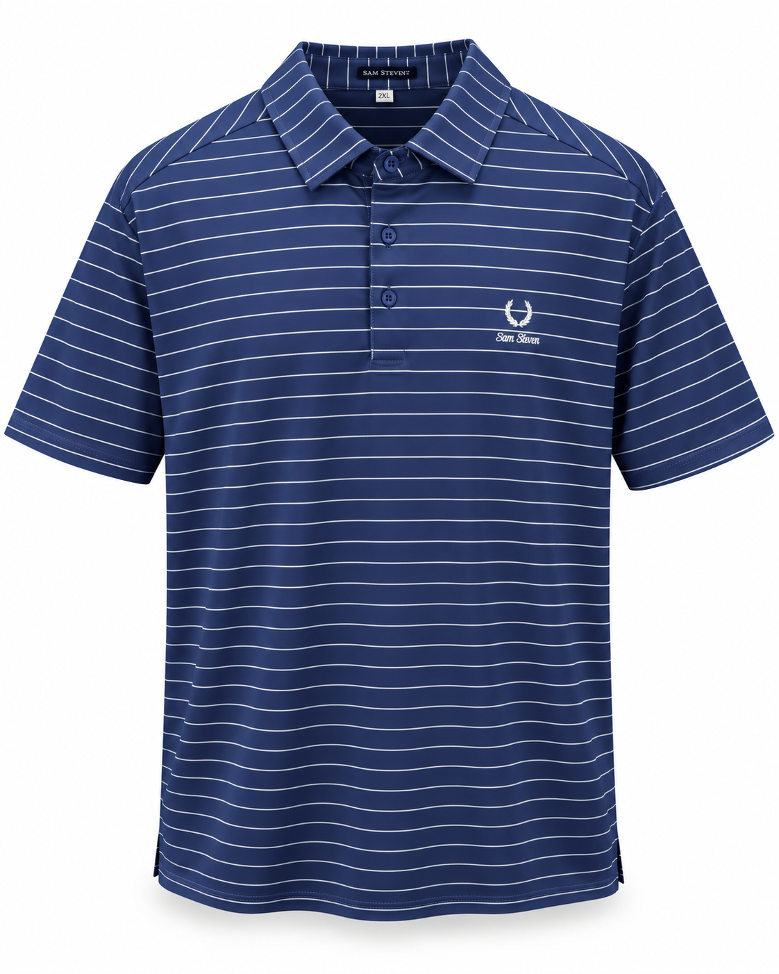 M NAVY STRIPE POLO