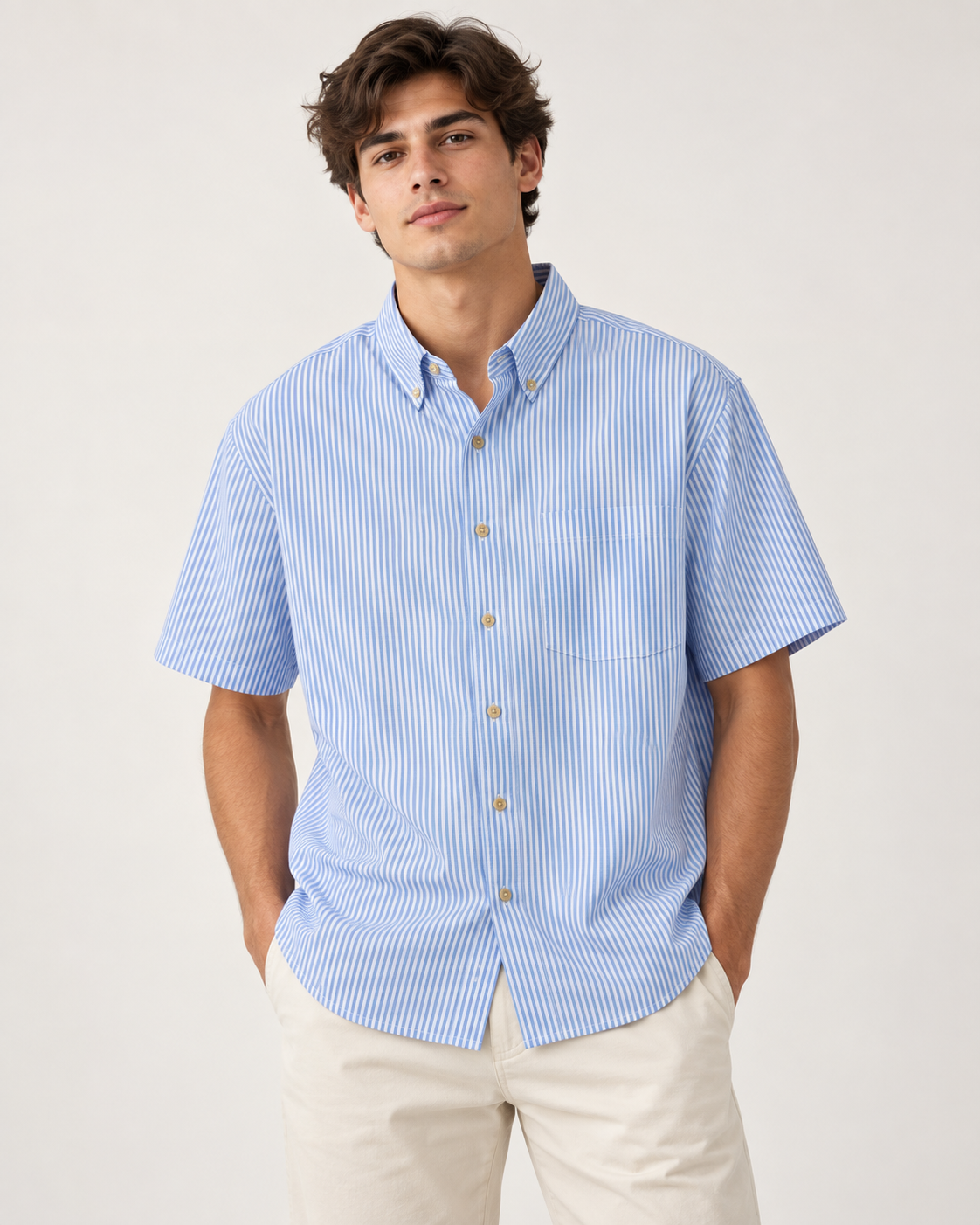 M STRIPE BUTTON DOWN